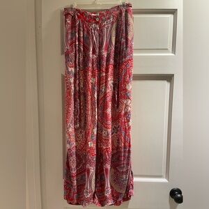 Red and Blue Paisley Relaxed Trousers